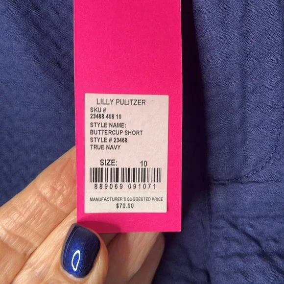 Lilly Pulitzer Buttercup Shorts in Color True Navy, Size 10. - Picture 6 of 11